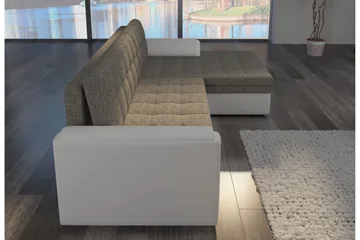 Amerikana Hjørnesovesofa med Divan - Grå/Hvit - Møbler - Sofaer - Sovesofaer
