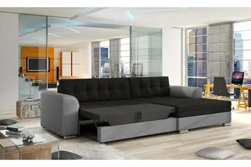 Amerikana Hjørnesovesofa med Divan - Grå/Hvit - Møbler - Sofaer - Sovesofaer