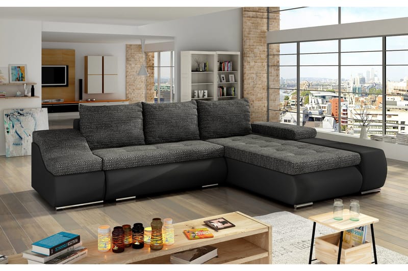 Amieva Sovesofa - Grå/Svart - Møbler - Sofaer - Sovesofaer