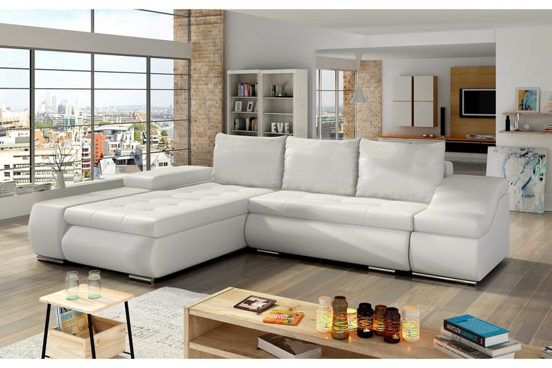 Amieva Sovesofa - Hvit - Sovesofaer - 4 seters sovesofa