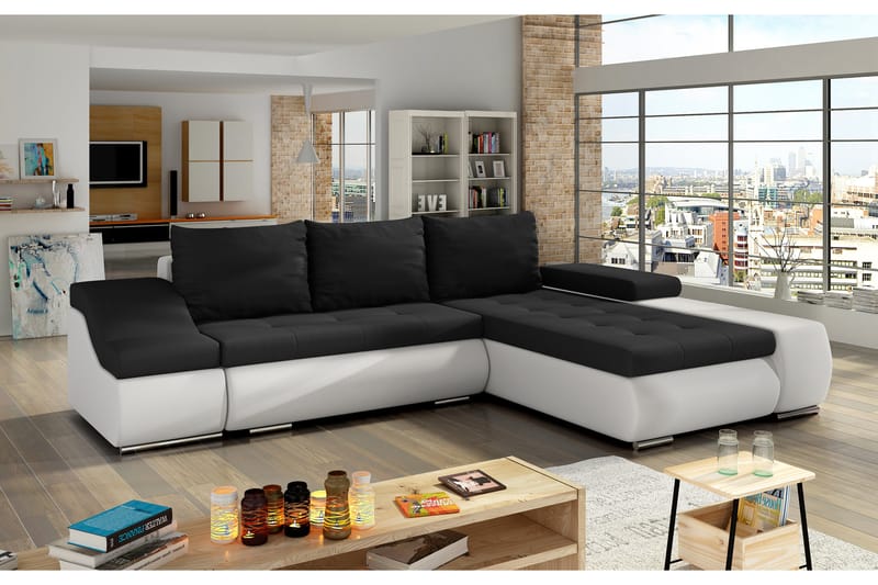 Amieva Sovesofa - Svart/Hvit - Møbler - Sofaer - Sovesofaer