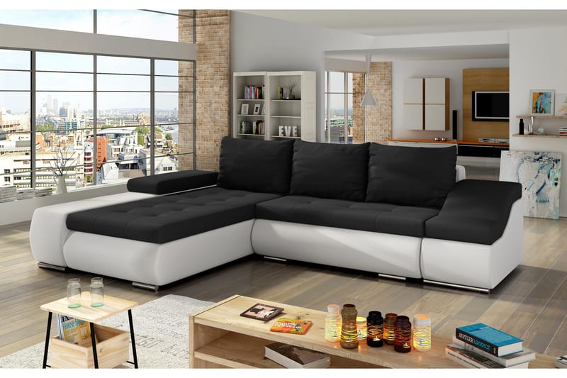 Amieva Sovesofa - Svart/Hvit - Møbler - Sofaer - Sovesofaer