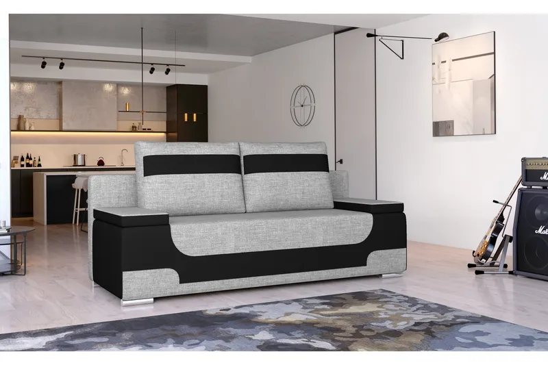 Amiranda 2-seter Sovesofa - Grå/Svart - Møbler - Sofaer - Sovesofaer