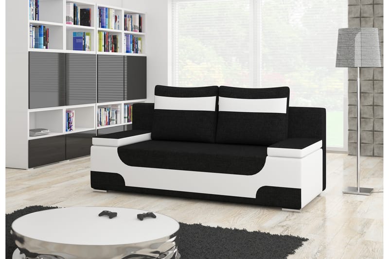 Amiranda Sovesofa - Svart/Hvit - Sovesofaer - 3 seters sovesofa