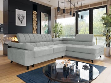 Amshyttan 4-seters Sovesofa med Sjeselong Høyre - Grå - Møbler - Sofaer - Sovesofaer