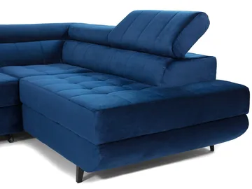 Amshyttan Sovesofa med sjeselong 4-seter - Blå - Møbler - Sofaer - Sovesofaer