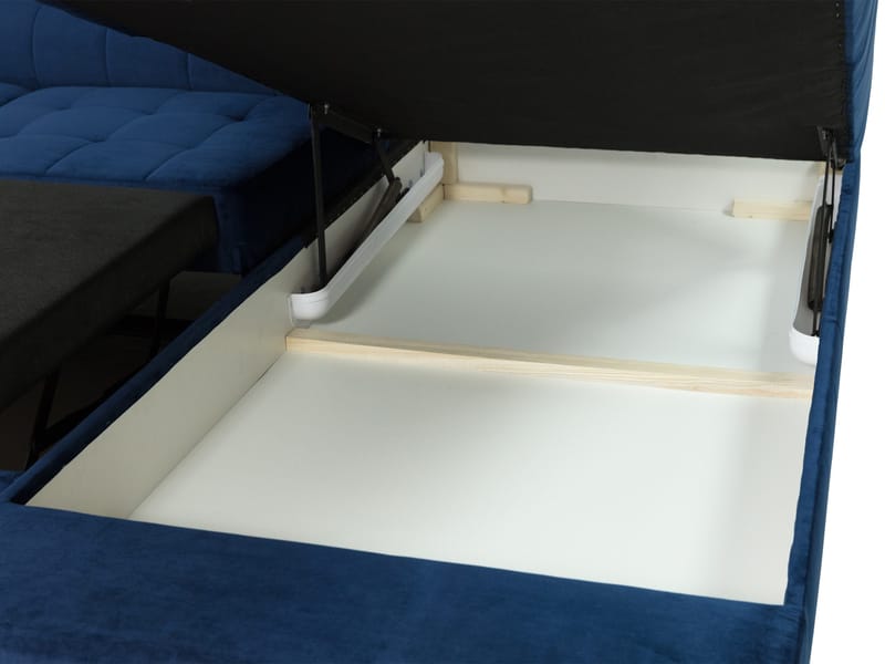 Amshyttan Sovesofa med sjeselong 4-seter - Blå - Møbler - Sofaer - Sovesofaer
