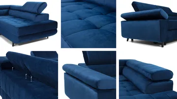 Amshyttan Sovesofa med sjeselong 4-seter - Blå - Møbler - Sofaer - Sovesofaer
