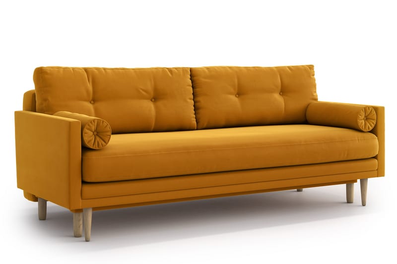 Amyssa 3-seter Sovesofa - Gul - Møbler - Sofaer - Sovesofaer