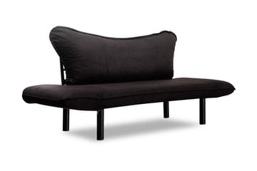 Annabelle 2-seter Sammenleggbar Sovesofa 66x182 cm i Fløyel - Svart - Møbler - Sofaer - Sovesofaer