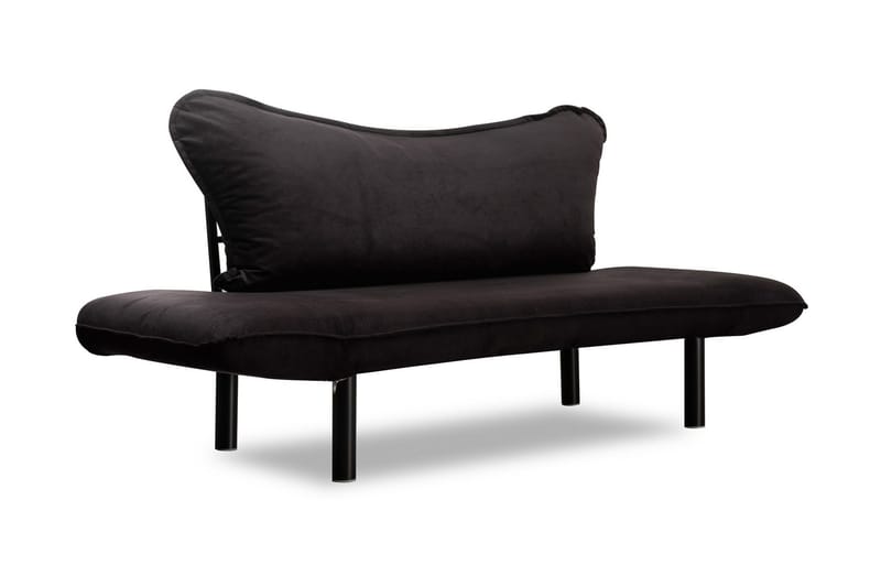 Annabelle 2-seter Sammenleggbar Sovesofa 66x182 cm i Fløyel - Svart - Møbler - Sofaer - Sovesofaer