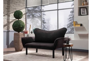 Annabelle 2-seter Sammenleggbar Sovesofa 66x182 cm i Fløyel - Svart - Møbler - Sofaer - Sovesofaer