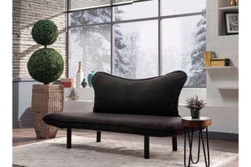 Annabelle 2-seter Sammenleggbar Sovesofa 66x182 cm i Fløyel - Svart - Møbler - Sofaer - Sovesofaer