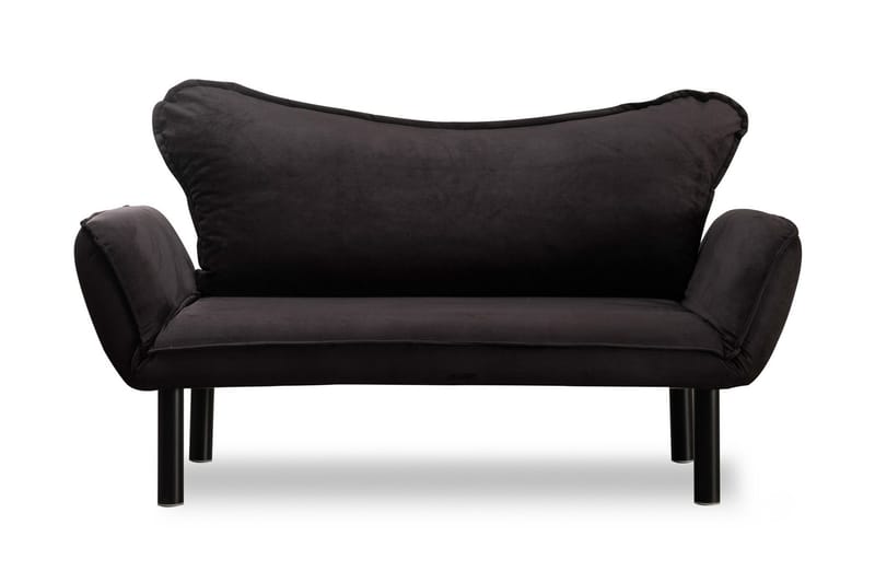 Annabelle 2-seter Sammenleggbar Sovesofa 66x182 cm i Fløyel, Svart