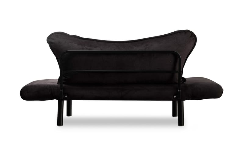 Annabelle 2-seter Sammenleggbar Sovesofa 66x182 cm i Fløyel - Svart - Møbler - Sofaer - Sovesofaer