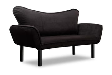 Annabelle 2-seter Sammenleggbar Sovesofa 66x182 cm i Fløyel - Svart - Møbler - Sofaer - Sovesofaer