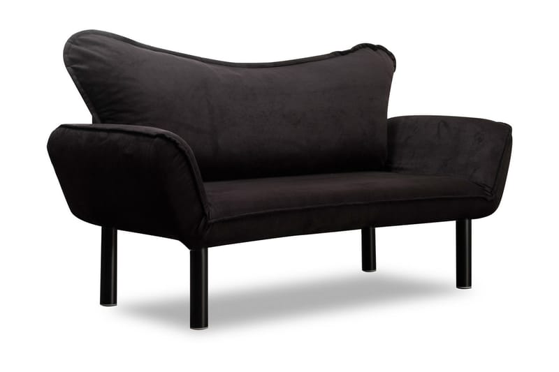 Annabelle 2-seter Sammenleggbar Sovesofa 66x182 cm i Fløyel - Svart - Møbler - Sofaer - Sovesofaer