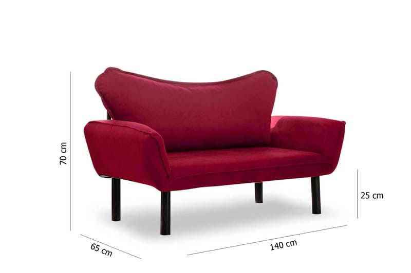 Annabelle Sovesofa 2-seter - Burgunder - Møbler - Sofaer - Sovesofaer