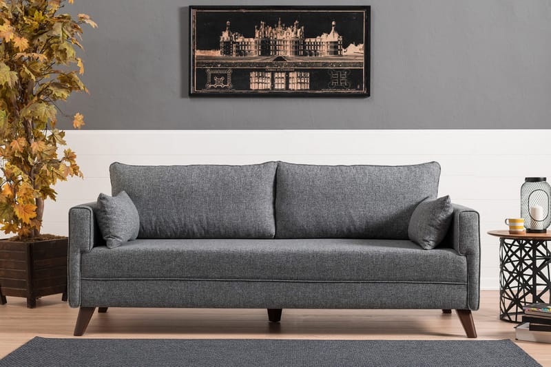 Antigua 3-seter Sovesofa 150x190 cm i Stoff - Grå - Møbler - Sofaer - Sovesofaer