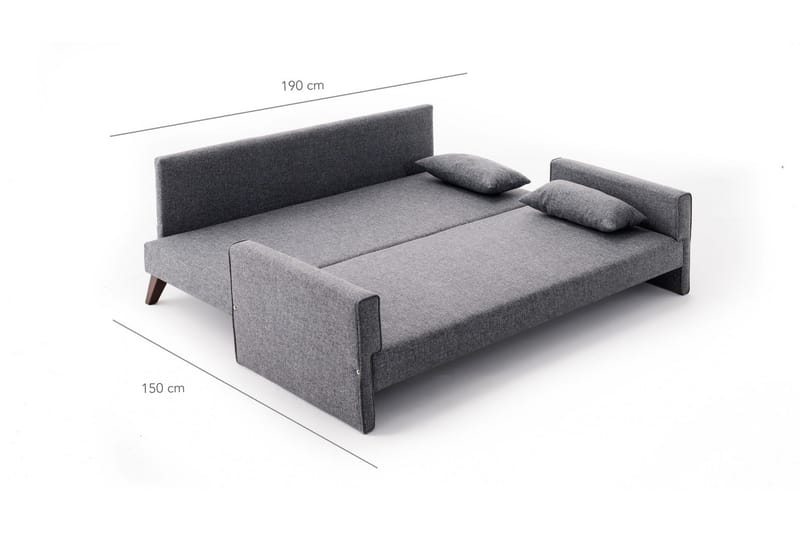Antigua 3-seter Sovesofa 150x190 cm i Stoff - Grå - Møbler - Sofaer - Sovesofaer