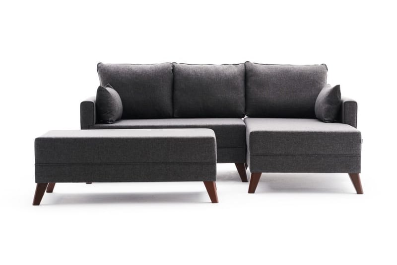 Antigua Mini Sovesofa med Divan Høyre - Antrasitt/Brun - Sovesofaer - Sovesofa divan