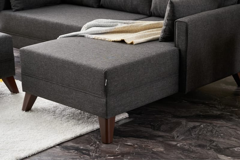 Antigua Mini Sovesofa med Divan Høyre - Antrasitt/Brun - Møbler - Sofaer - Sovesofaer