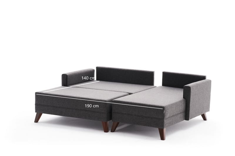Antigua Mini Sovesofa med Divan Høyre - Antrasitt/Brun - Møbler - Sofaer - Sovesofaer