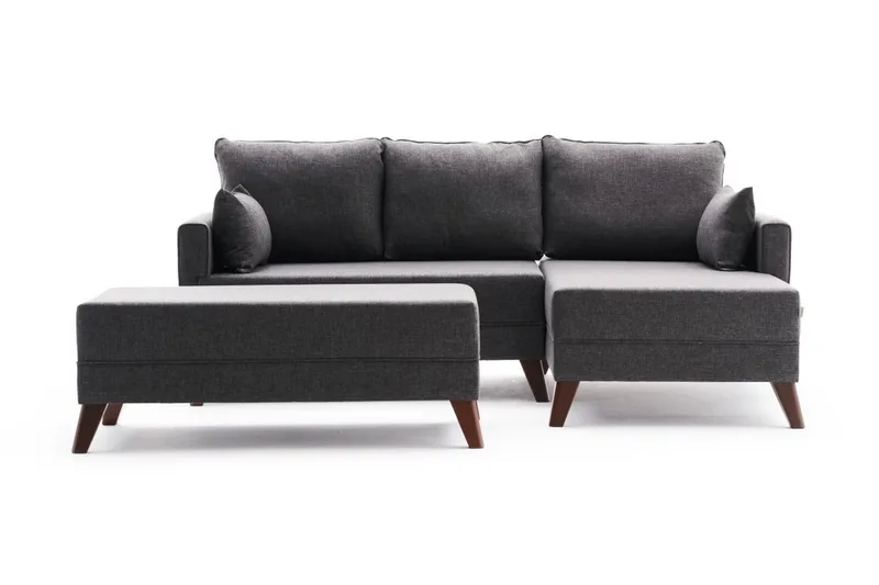 Antigua Mini Sovesofa med Divan Høyre - Antrasitt/Brun - Møbler - Sofaer - Sovesofaer