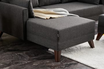 Antigua Mini Sovesofa med Divan Venstre - Antrasitt/Brun - Møbler - Sofaer - Sovesofaer