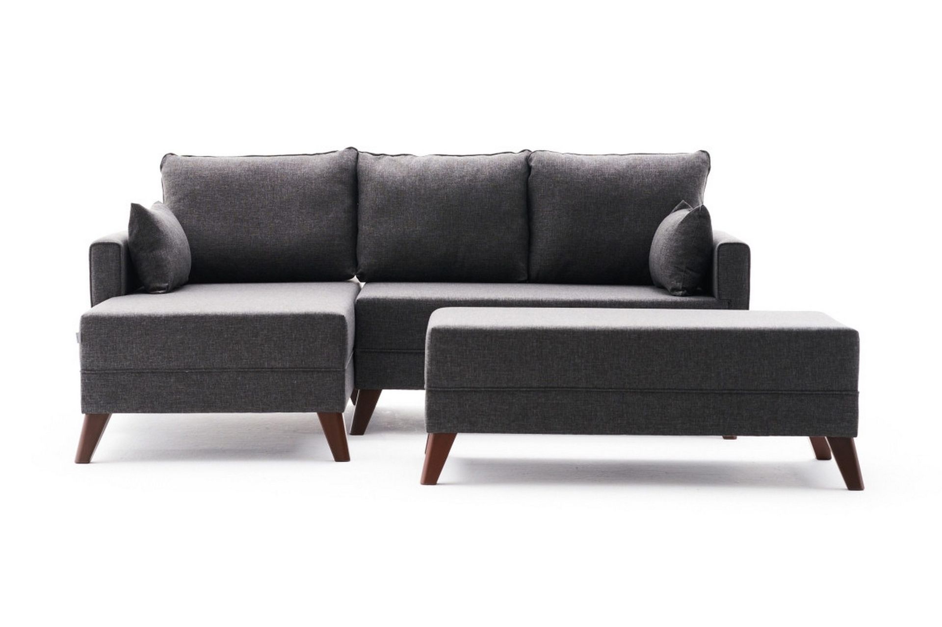 Antigua Mini Sovesofa med Divan Venstre - Antrasitt/Brun