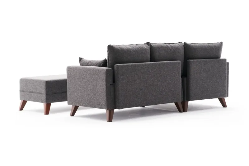 Antigua Mini Sovesofa med Divan Venstre - Antrasitt/Brun - Møbler - Sofaer - Sovesofaer