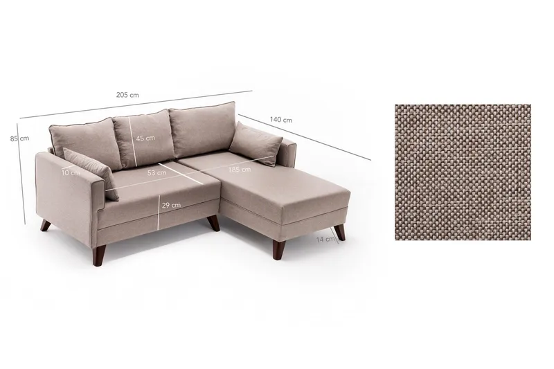 Antigua Sovesofa Høyre - Møbler - Sofaer - Sofa med sjeselong - 4 seters sofa med divan