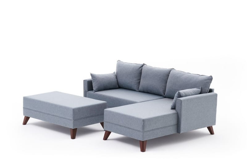 Antigua Sovesofa med Divan Høyre - Blå/Brun - Møbler - Sofaer - Sovesofaer