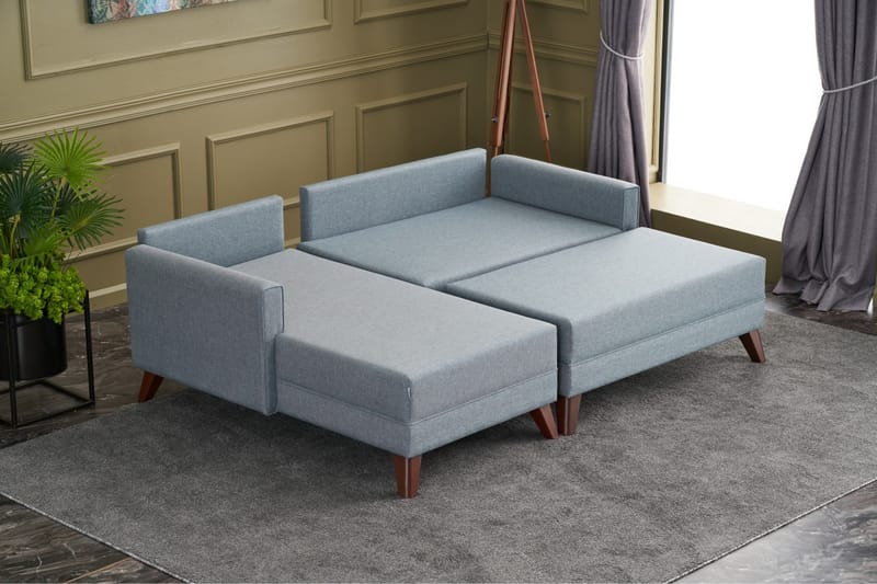 Antigua Sovesofa med Divan Venstre - Blå/Brun - Sovesofaer - Sovesofa divan