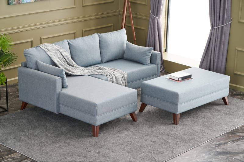 Antigua Sovesofa med Divan Venstre - Blå/Brun - Møbler - Sofaer - Sovesofaer