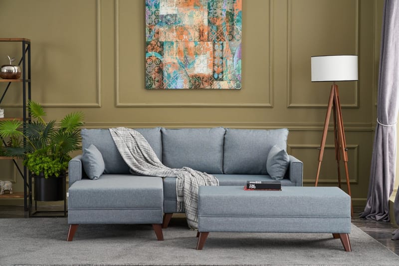 Antigua Sovesofa med Divan Venstre - Blå/Brun - Møbler - Sofaer - Sovesofaer