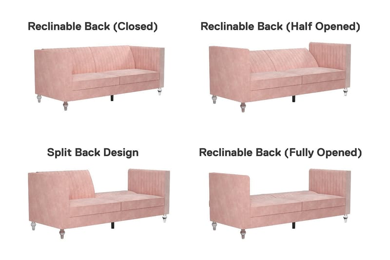Arabelle Sovesofa Rosa - CosmoLiving - Møbler - Sofaer - Sovesofaer