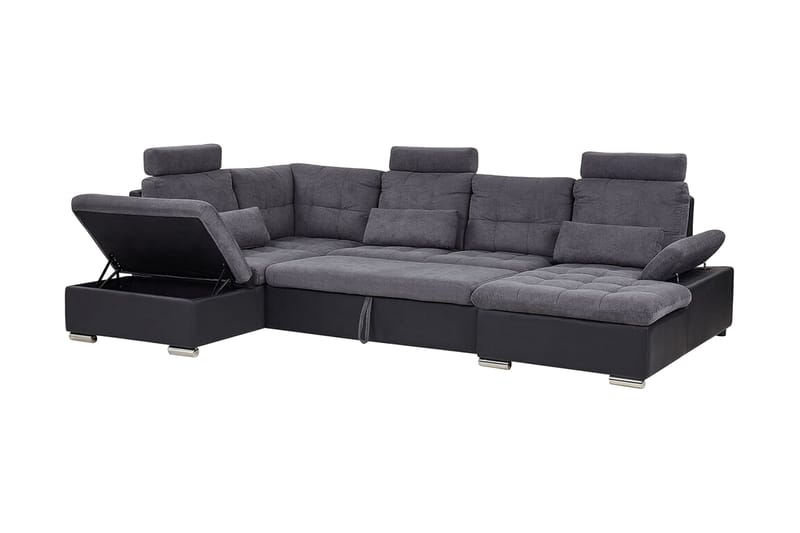 Aremark 5-seters Sovesofa med Oppbevaring - Grå - Møbler - Sofaer - Sovesofaer