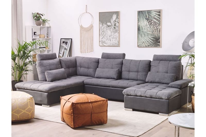 Aremark 5-seters Sovesofa med Oppbevaring - Grå - Møbler - Sofaer - Sovesofaer