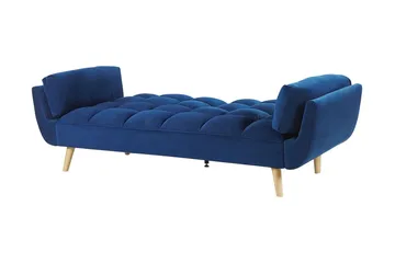 Asaby 3-seter Rektangulær Sovesofa 107x185 cm i Fløyel - Blå - Møbler - Sofaer - Sovesofaer