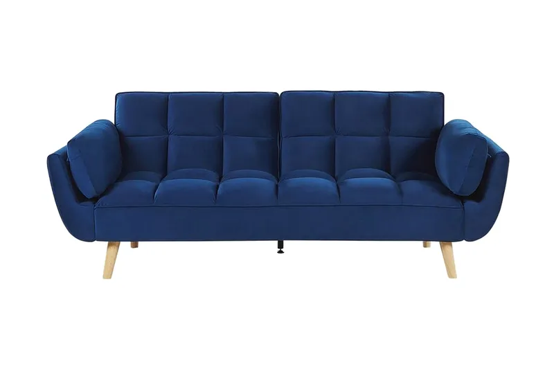 Asaby 3-seter Rektangulær Sovesofa 107x185 cm i Fløyel - Blå - Møbler - Sofaer - Sovesofaer