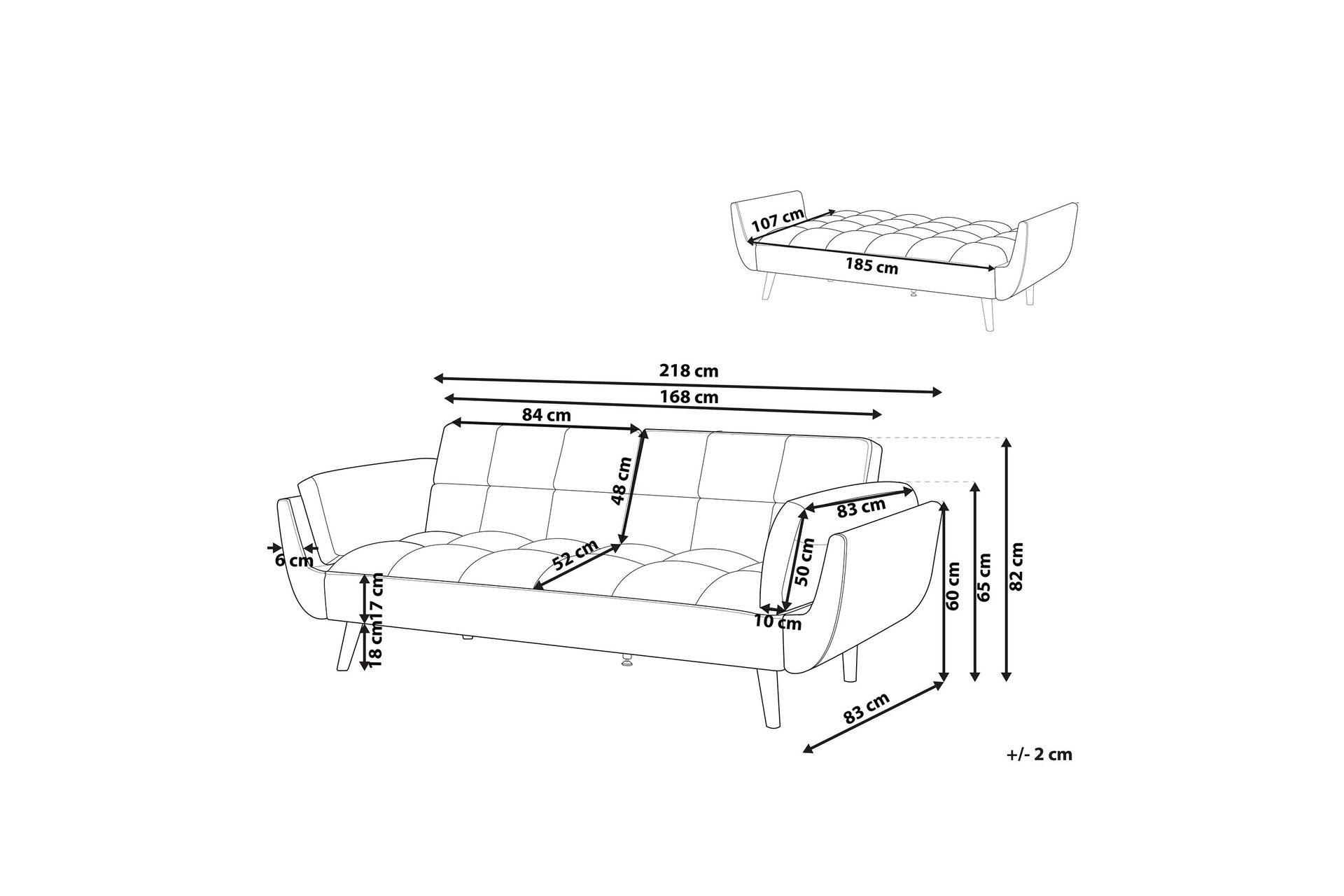 Asaby 3-seters Sovesofa - Fløyel/Mørkeblå - Møbler - Sofaer - Sovesofaer