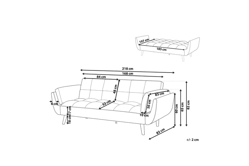 Asaby 3-seters Sovesofa - Fløyel/Mørkeblå - Møbler - Sofaer - Sovesofaer