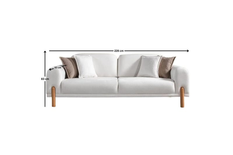 Astran Sovesofa 3-seter - Kremhvit - Møbler - Sofaer - Sovesofaer