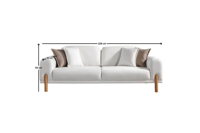 Astran Sovesofa 3-seter - Kremhvit - Møbler - Sofaer - Sovesofaer