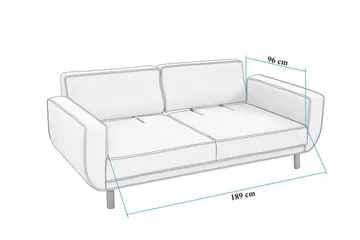 Austen 3-seters Sovesofa - Grå - Møbler - Sofaer - Sovesofaer