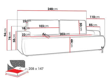 Avignon Sovesofa 3-seter - Beige - Møbler - Sofaer - Sovesofaer