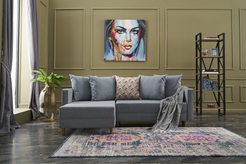 Aydama Sovesofa m. Divan 4-seters 192x135 - Blå - Møbler - Sofaer - Sovesofaer