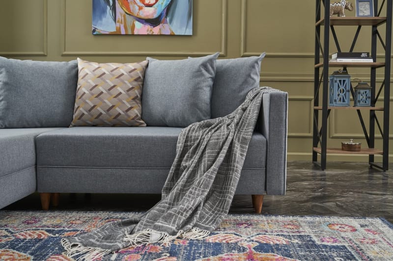 Aydama Sovesofa m. Divan 4-seters 192x135 - Blå - Møbler - Sofaer - Sovesofaer