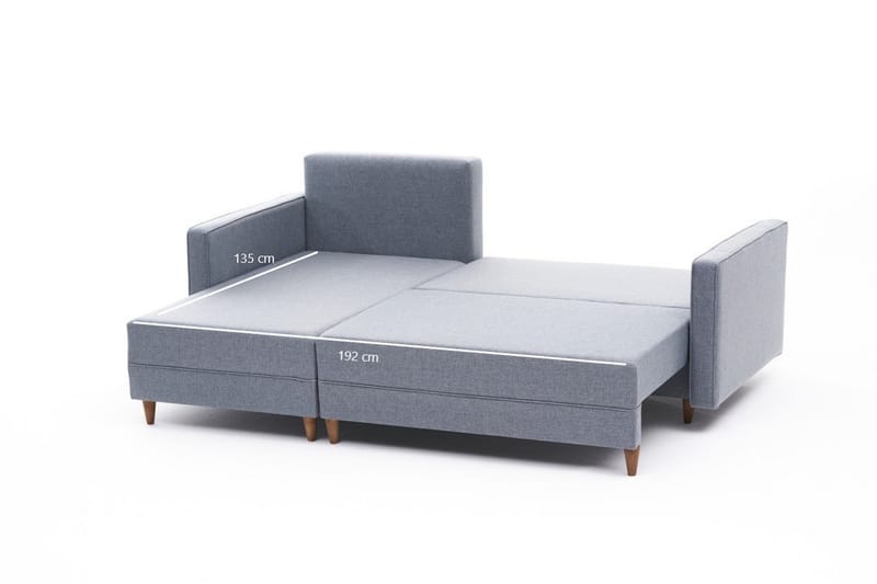 Aydama Sovesofa m. Divan 4-seters 192x135 - Blå - Møbler - Sofaer - Sovesofaer